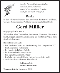 Gerd müller was born on november 3, 1945 in nördlingen gerd müller in tv. Traueranzeigen Von Gerd Muller Trauer In Thueringen De