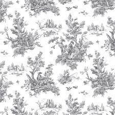 Valance black and white toile fabric window treatment topper 53 w x 14 l. Ab42413 Toile Wallpaper Total Wallcovering