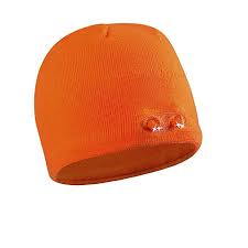 Powercap Led Beanie Cap 35 55 Ultra Bright Hands Free Led Lighted Battery Powered Headlamp Hat Knit Orange Kb 6908 R Knitted Hats Led Task Light Hands Free
