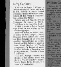 Obituary for Larry D Cahoon