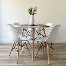 A traditional dining table set inspired by the farmhouse antique furniture look. Soft Pad Set With 70cm White Round Table Cult Uk