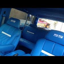 Tahoe 2 Door Lowrider Lowrod Leather Seats Interior Custom Gmc Double Diamond Stitch Embroirdery Handst Chevy Tahoe Interior Car Seat Cover Sets Car Upholstery
