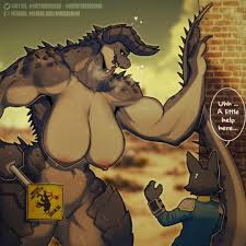 fallout, deathclaw, orangedog, 1boy, 1girls - R34 Vault