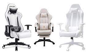 Product title costway massage gaming chair reclining racing office computer chair with footrest white\blue\pink\red average rating: Best White Gaming Chairs That You Ll Love