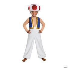 What creature is toad from mario? Kid S Deluxe Super Mario Bros Toad Costume Oriental Trading