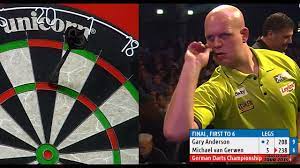 Incredible Darts Michael Van Gerwen V Gary Anderson 2015 German Darts Championship Hd Youtube