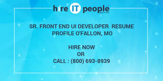 sr. front end ui developer resume