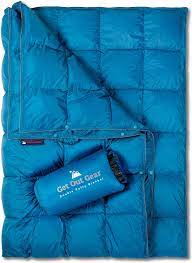 Sports & outdoors,shop at an honest value,free next day delivery,discounted price,fast delivery and 100% satisfaction or refund guarantee! Amazon Com Get Out Gear Double Puffy Camping Blanket Extra Puffy Packable Lightweight And Warm Ideal For Outdoors Travel Stadium Festivals Beach Hammock Water Resistant Camp Quilt Teal Blue Gray Kitchen