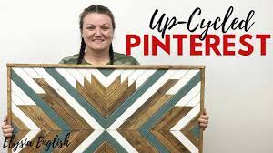 Up Cycled Pinterest Episode 1 Wood Wall Art Quilt Elysia English Youtube Wood Wall Art Diy Homemade Wall Art Diy Boho Decor