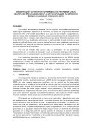 PDF) Demostración Matemática de un Modelo de Regresión Lineal Múltiple de  Tres Variables Explicativas Aplicando el Método de Mínimos Cuadrados  Ordinarios