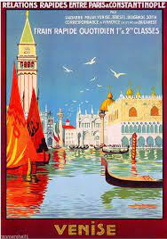 Venice Venise By Train Italy Vintage Art Travel Advertisement Poster Print Ebay Vintage Travel Posters Travel Posters Vintage Travel