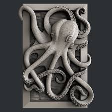 3d Stl Models For Cnc Octopus Etsy Stl File Format Stl Octopus