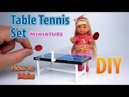 Diy Miniature Table Tennis Set Brinquedos Bonecas
