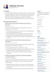 > word resume cv template engeneering technician. Engineering Technician Resume Writing Guide 12 Templates 2020