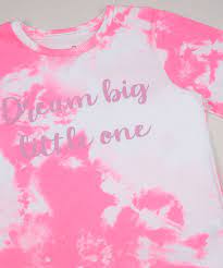 Pijama Infantil Dream Big Little One Estampado Tie Dye Manga Curta Multicor