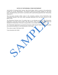 Strategically located along the straits of malacca, it sits on a ftas currently under negotiation are: Notice Of Withdrawal From Partnership Free Template Sample Lawpath