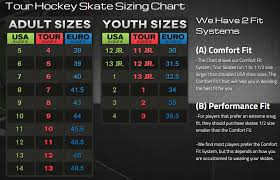 Tour Roller Hockey Skate Size Chart Jpg