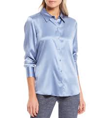 Long Sleeve Women S Casual Dressy Tops Blouses Dillard S Well you're in luck, because here they come. antonio melani yana button front collared stretch silk charmeuse blouse