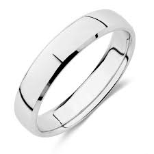 10kt White Gold 4mm Wedding Band Mens Wedding Bands Mens Wedding Rings Mens Gold Wedding Band