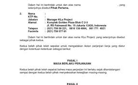 Contoh Surat Pelantikan Kerja Kontrak Cute766
