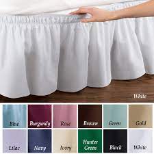 I washed and dried it when i. Wrap Around Bed Skirt Easy Fit Elastic Dust Ruffle Queen King Burgundy Walmart Com Walmart Com