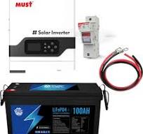 must 3kW Hybrid Inverter & 2.56kWh Ingle Lithium Ion Battery (100Ah) Pure  Sine Wave Inverter