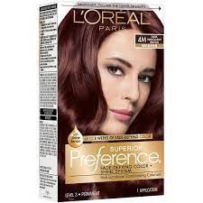 Chromasilks superior dye load ensures complete grey coverage and rich vibrant colors. L Oreal Paris Superior Preference Permanent Hair Color 4m Dark Mahogany Brown Shop Hair Color At H E B