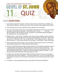 The free bible trivia quiz for kids features easy bible questions and answers you can use for the beginning rounds of a teen trivia game. Quiz On John Chapter 11 Orthodox Christian Bible Studies
