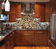 Bubble Glass Backsplash Expensive But Worth The Fun Kitchen Backsplash Tile Designs Mosaic Tile Backsplash Kitchen Kitchen Tiles Backsplash
