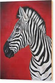 Zebra Wood Print By Ilse Kleyn Zebra Painting Zebra Art Zebra Canvas