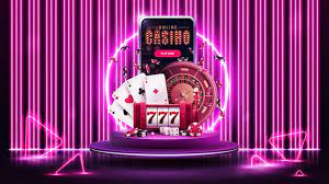 Premium Vector | Online casino banner with smartphone slot machine Roulette  chips and playing cards on purple podium with neon ring in scene with line  neon pink wall on background and neon