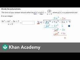 With education.com's free long division worksheets, kids will get valuable long division practice by solving a variety of long division problems. Dividing Polynomials By Linear Expressions Video Khan Academy