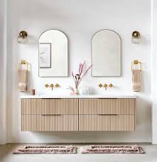 Oak Wood Single Sink Floating Vanity