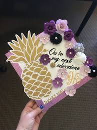 Grad Cap By Me Flowers Pineapple Gradcap Graduationcap Graduation Graduation Cap High School Graduation Cap Decoration College Graduation Cap Decoration