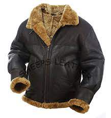 Men 039 S Aviator Raf B3 Ginger Shearling Sheepskin Leather Bomber Flying Jacket Jackets Men Fashion Leather Jacket Men Black Leather Motorcycle Jacket