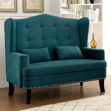 Teal Lakewood Wingback Loveseat Chair Everything Turquoise Love Seat High Back Dining Chairs Furniture