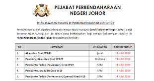 Program sos&hari pengembangan negeri johor bersama mykp punggur laut di pantai rekreasi punggur bg memupuk kerjasama komuniti utk menjaga kebersihan pantai. Jawatan Kosong Di Pejabat Perbendaharaan Negeri Johor Kelayakan Spm Diploma Ijazah Ejawatankini Com