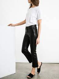 Fresh off the fashion runway carving its niche in the luxury premium denim market is j brand. J Brand Selena Leather Mid Rise Crop Bootcut In Black Leather The Undone By J Brand