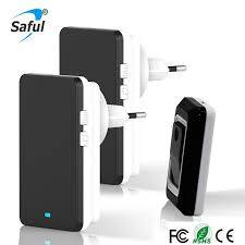 Campainha Sem Fio A Prova D Agua Preto Ue Eua Au Uk Plug Push Bell Botao 2 Campainha Da Porta Interior Receptor Com Bate Wireless Doorbell Doorbell Intercom