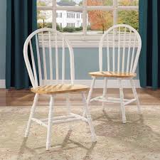 Better Homes And Gardens Autumn Lane Windsor Solid Wood Dining Chairs White And Oak Set Of 2 Walmart Com Solid Wood Dining Chairs Windsor Dining Chairs Solid Wood Dining Room