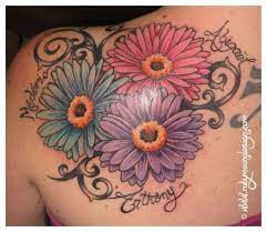 Birthstone Tattoos Gerbera Daisies Do One In My Birthstone And One In Tattoos Daisy Tattoo Daisy Tattoo Designs Gerbera Daisy Tattoo