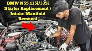 Starter Replacement Intake Manifold Removal Bmw N55 135i 335i Youtube
