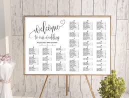 Wedding Alphabetical Seating Chart Template Printable
