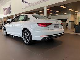 Rear Low Angle View Of The Ibis White 2018 Audi A4 Located At Audi Of Bridgewater Nj Small Luxury Cars Audi Audi Dealership