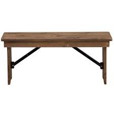 Escarcega 12 Rectangular Folding Bench Farmhouse Table With Bench Folding Bench Flash Furniture