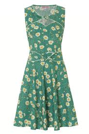 50s twist and shout dress green pushing daisies