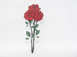 Red Rose Flower Sticker Bonus Fun Sticker Will Be Included Etsy Red Rose Flower Red Roses Red Rose Bouquet