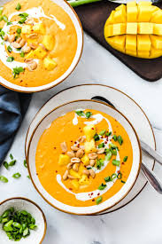 Thai Mango Erdnuss Suppe Veggie Jam Rezept Lebensmittel Essen Sauber Essen Snacks Vegane Suppenrezepte