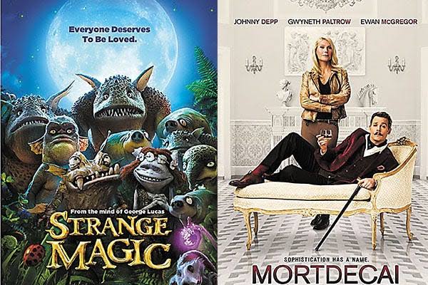 Mortdecai,' 'Strange Magic' debut this week