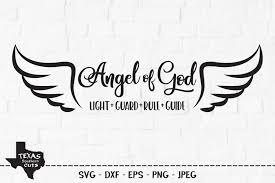 Angel wings silhouette | free svg. Angel Of God Svg Cut File Angel Wings Shirt Design Cross 367072 Svgs Design Bundles